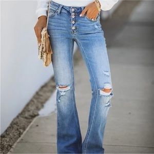 Flared Jeans, size Lg (10/12) very long!